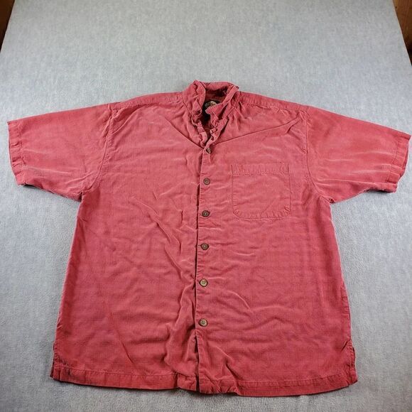 Tommy Bahama Shirt Mens XL Red Polynosic Rayon Casual Button Up - Picture 1 of 8